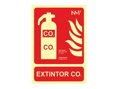 SEÑAL PVC 21 X 30 EXTINTOR CO2