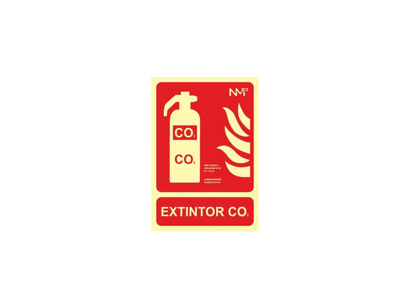 SEÑAL PVC 21 X 30 EXTINTOR CO2