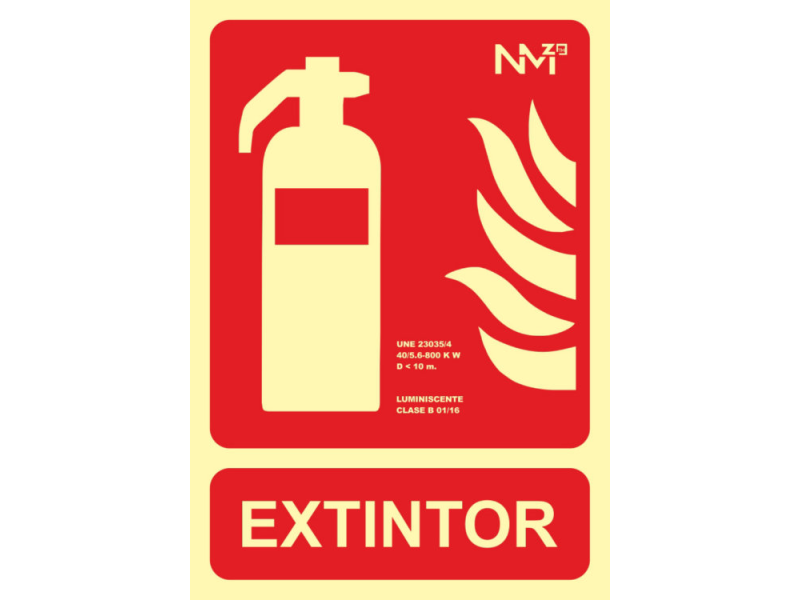 SEÑAL PVC EXTINTOR LUMINISCENTE 21 X 30CM