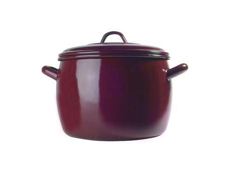 OLLA ESMALTE TEJA BOMBEADA 34CM