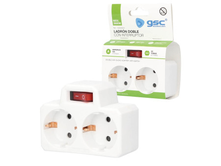 LADRON DOBLE CON INTERRUPTOR