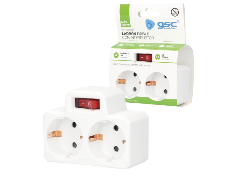 LADRON DOBLE CON INTERRUPTOR