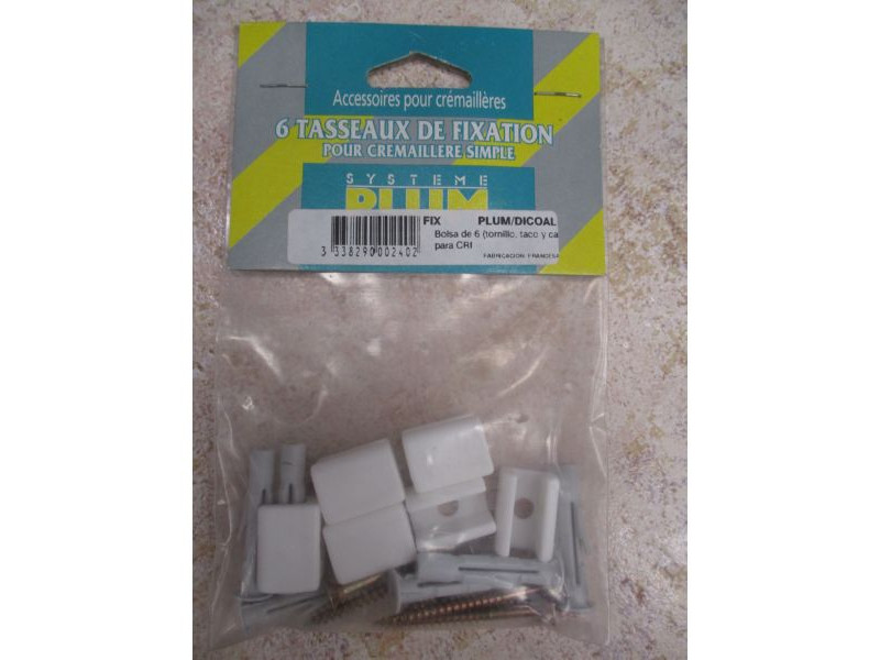 BOLSA DE 6 (TORNILLO, TACO Y SOPORTE) PARA CR1