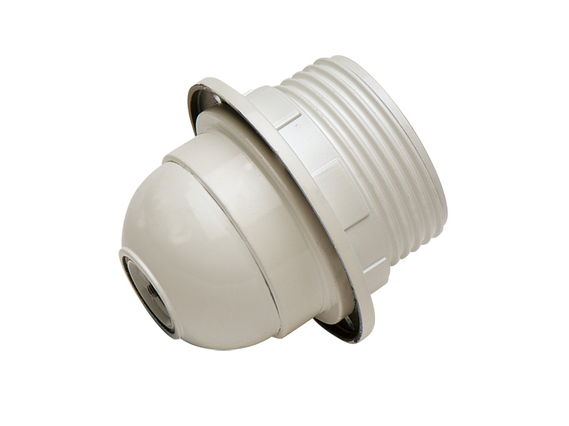 PORTALAMPARAS ROSCADO + ARANDELA E-27 BLANCO