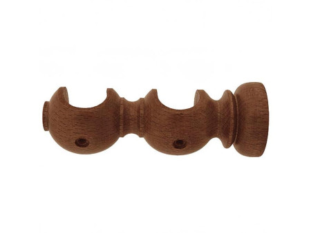 SOPORTE ABIERTO DOBLE 35 - 20MM MADERA NOGAL