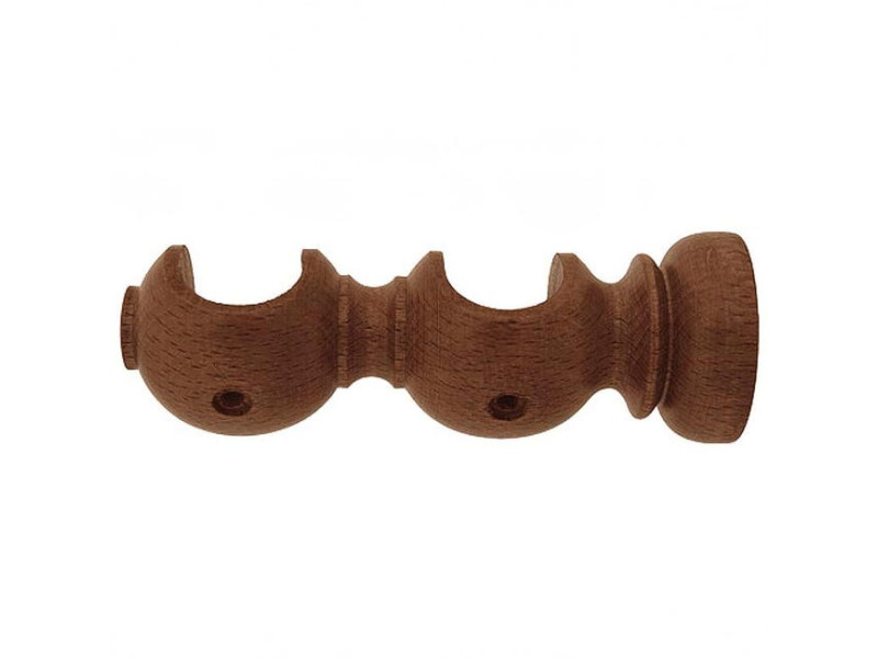 SOPORTE ABIERTO DOBLE 35 - 20MM MADERA NOGAL