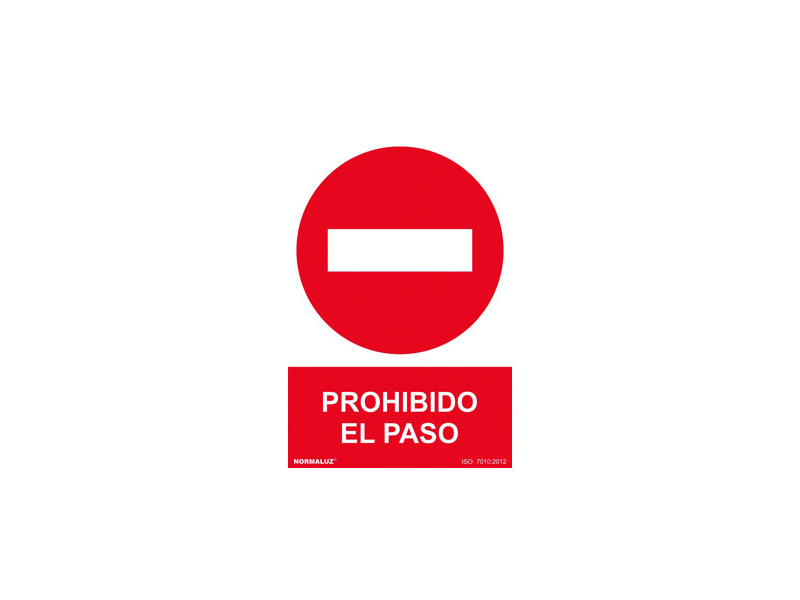 SEÑAL PVC PROHIBIDO EL PASO COCHES 21 X 30CM