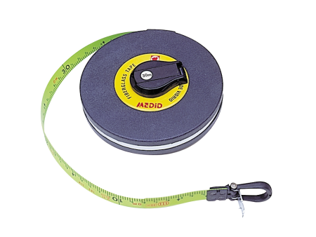 CINTA METRICA FIBRA VIDRIO FLUORESCENTE 50M 15MM