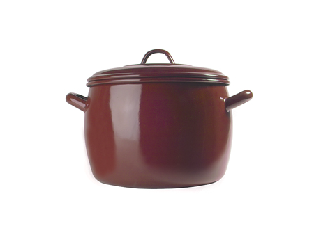 OLLA ESMALTE TEJA BOMBEADA 30CM