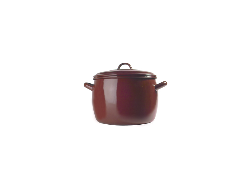 OLLA ESMALTE TEJA BOMBEADA 30CM