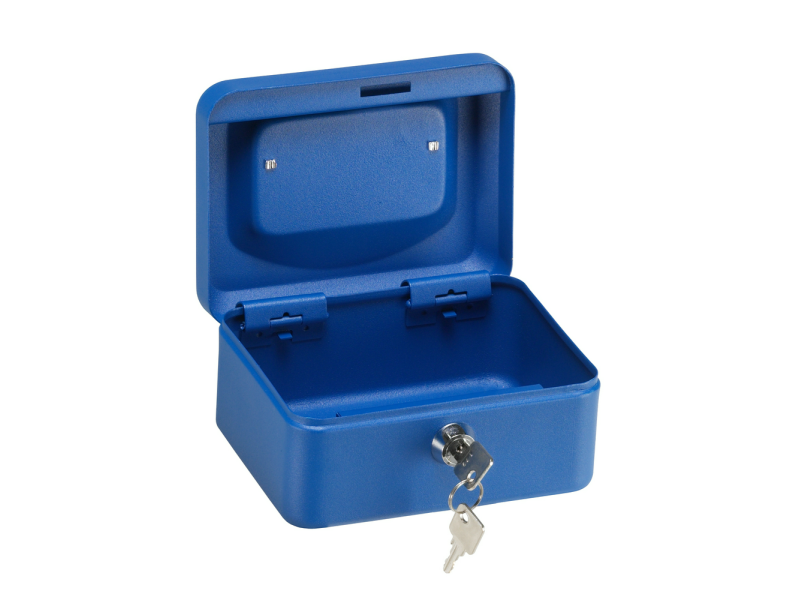 CAJA CAUDALES ELEGANT AZUL 125 X 95 X 60 CON RANURA