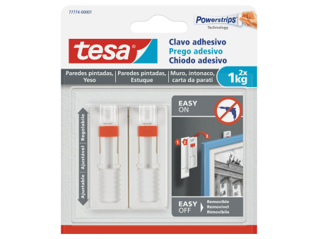 CLAVO ADHESIVO POWERSTRIPS AJUSTABLE PARED 1KG 2UDS