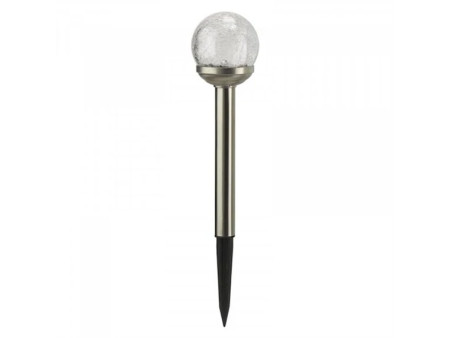 BALIZA INOX CON GLOBO CRISTAL AGRIETADO