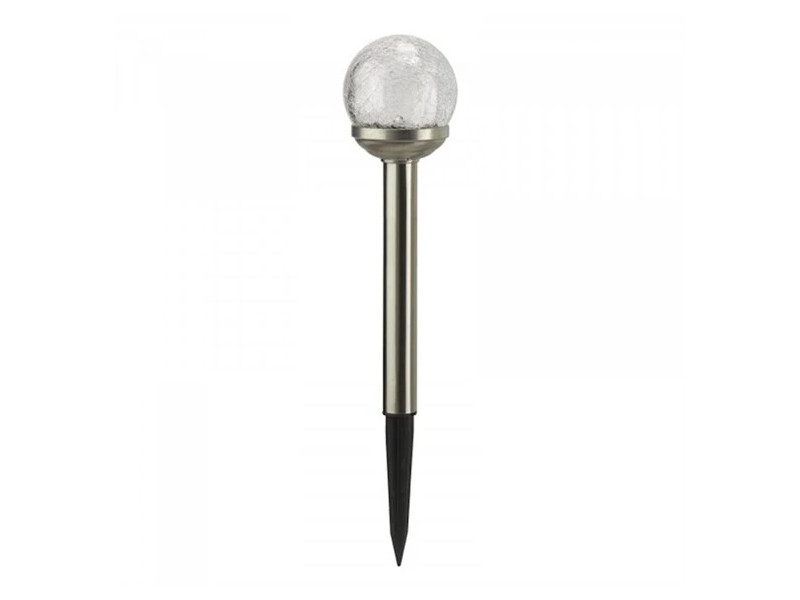 BALIZA INOX CON GLOBO CRISTAL AGRIETADO