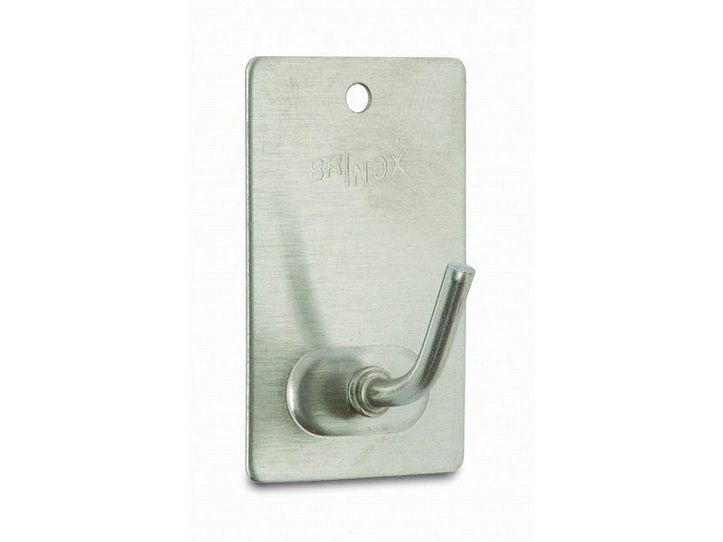 PERCHA ADHESIVA ACERO INOX 3UDS