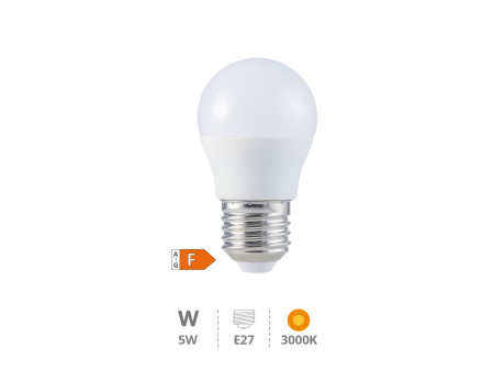 BOMBILLA LED ESFERICA 5W E27 3000K