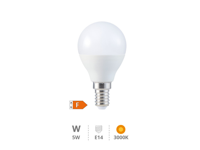 BOMBILLA LED ESFERICA 5W E14 3000K