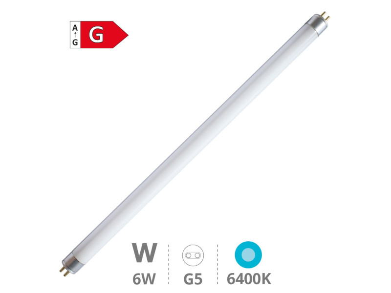 TUBO FLUORESCENTE T5 TRIFOSFORO 6W G5 226MM 6400K