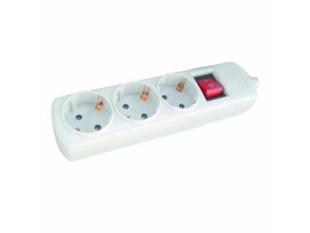 BASE MULTIPLE 3 TOMAS + INTERRUPTOR SIN CABLE SERIE ULTRA