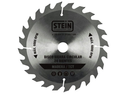 DISCO CORTE MADERA SIERRA CIRCULAR 180 X 16MM 24 DIENTES STEIN 46907
