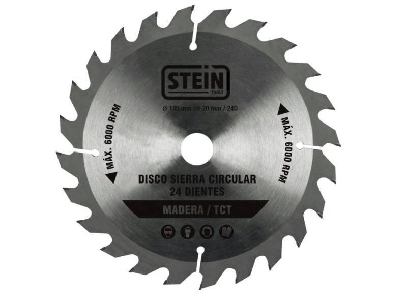 DISCO CORTE MADERA SIERRA CIRCULAR 180 X 16MM 24 DIENTES STEIN 46907
