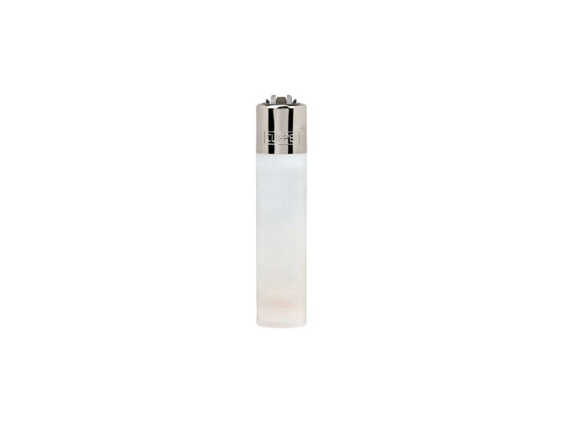 MECHERO CLIPPER TRANSPARENTE BLANCO