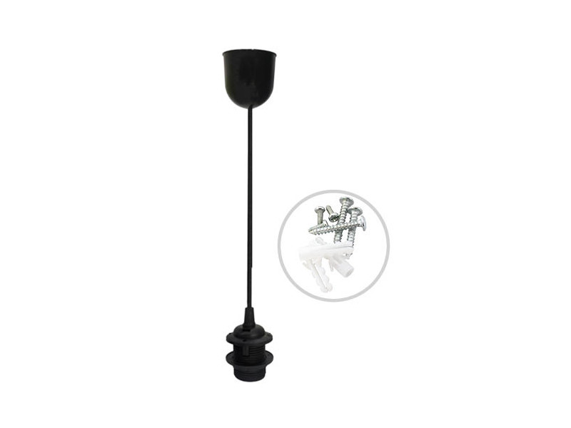 LAMPARA COLGANTE CUVAL E27 1M NEGRO