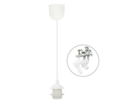 LAMPARA COLGANTE CUVAL E27 1M BLANCO