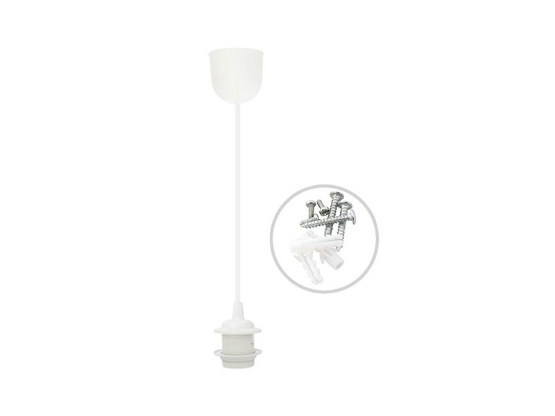 LAMPARA COLGANTE CUVAL E27 1M BLANCO