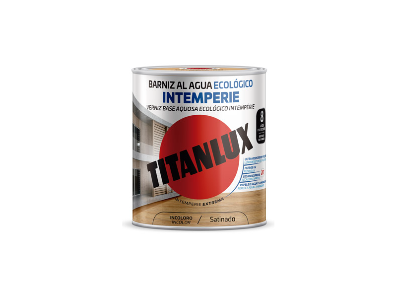 BARNIZ AL AGUA ECO INTEMPERIE SATINADO INCOLORO 750ML