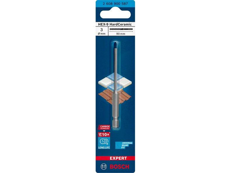 BROCA PORCELANICO HEX-9 8MM X 90