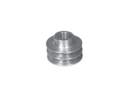 POLEA ALUMINIO DOS CANALES EXTERIOR 75 EJE 19 MM MOTOR ALUMINIO DOS CANALES