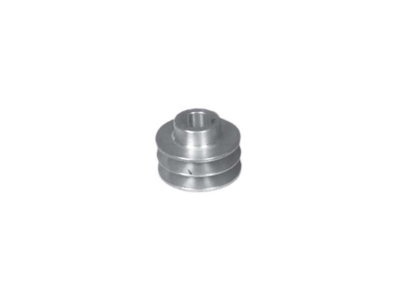 POLEA ALUMINIO DOS CANALES EXTERIOR 75 EJE 19 MM MOTOR ALUMINIO DOS CANALES