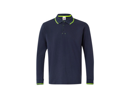 POLO BICOLOR MANGA LARGA AZUL NAVY/AMARILLO FLUOR T-XL 105515