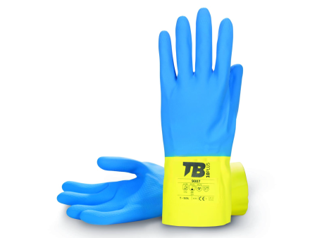 GUANTE LATEX NATURAL BICOLOR FLOCADO TALLA 9