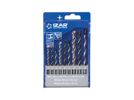JUEGO 9 BROCAS PARED METAL MADERA 5 - 6 - 8MM