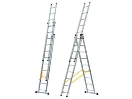 ESCALERA ALUMINIO 3 TRAMOS 2.04 X 4.79M 3 X 7 PELDAÑOS