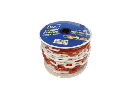 CADENA PLASTICO ROJA BLANCA 8MM
