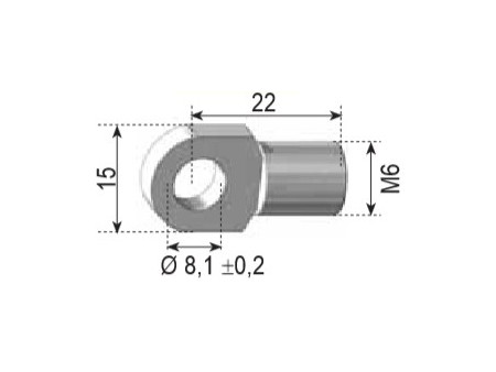 ANCLAJE OJO METAL Ø8MM L20 M6