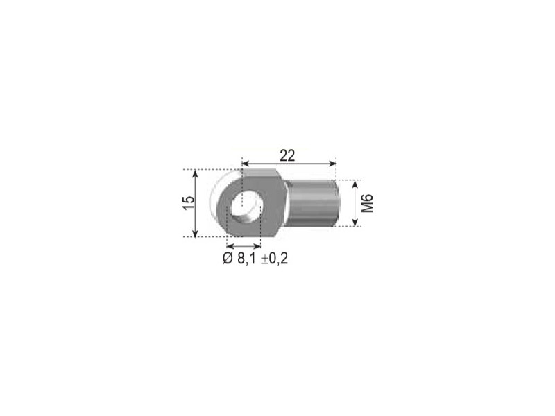 ANCLAJE OJO METAL Ø8MM L20 M6