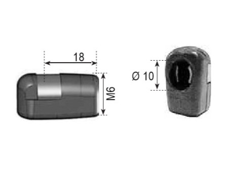 ROTULA PLASTICO (CABEZA 10) L18 M6