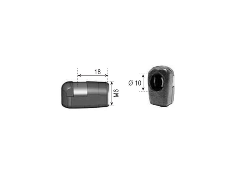 ROTULA PLASTICO (CABEZA 10) L18 M6