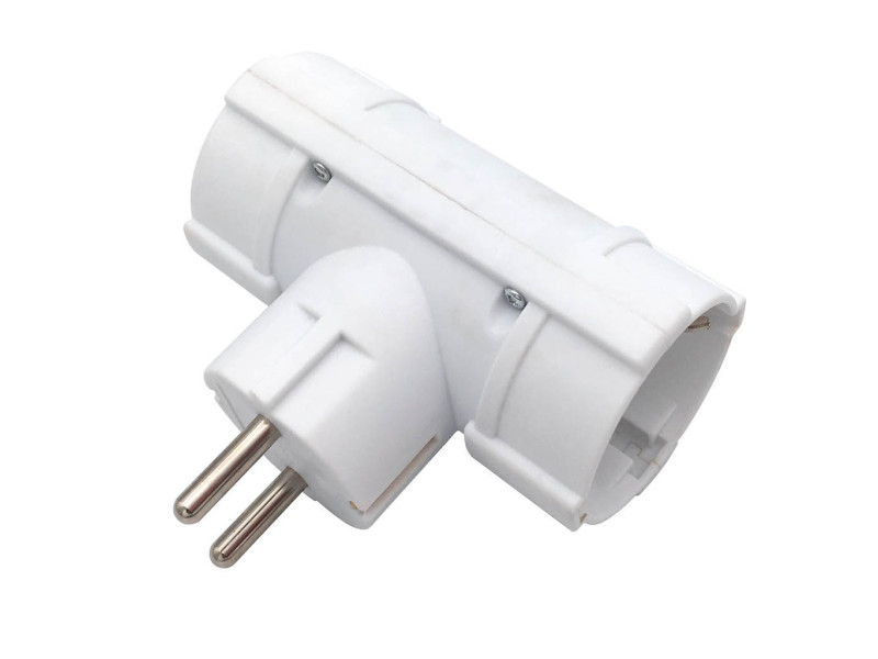 CLAVIJA DOBLE CON TT INTERIOR PORCELANA 16A 250V