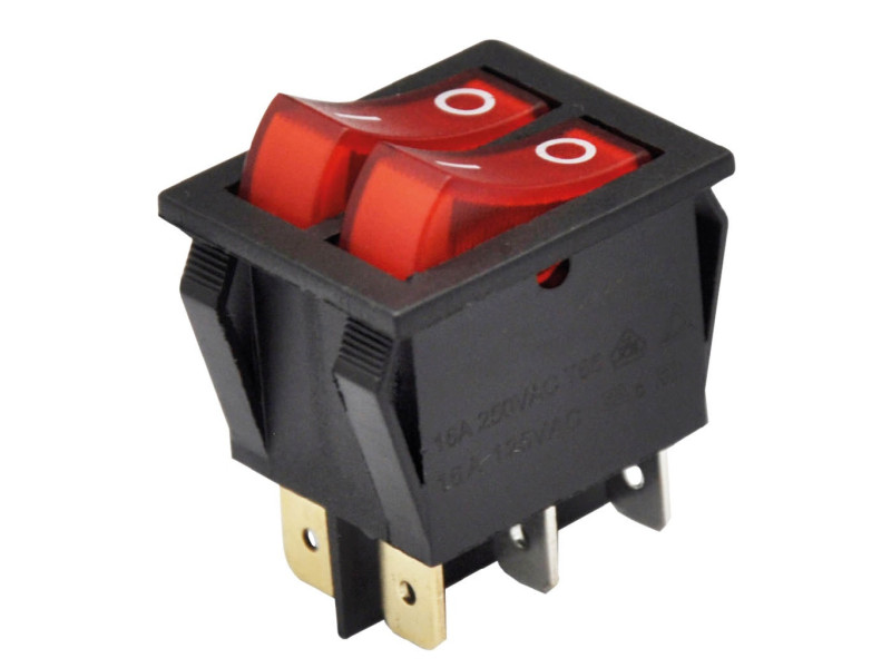 INTERRUPTOR DPDT ON / OFF CON LUZ 16(4) A - 16 A