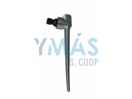 ESTACA METALICA ASPERSOR 20CM CON ENGANCHE RAPIDO 1/2" Y TOMA AUXILIAR 3/4" + TAPON  