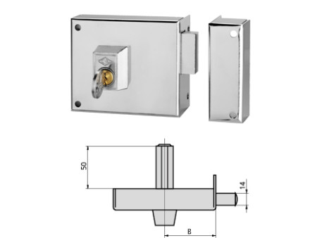 CERRADURA DE SOBREPONER 1124A/100 DERECHA PINTADA