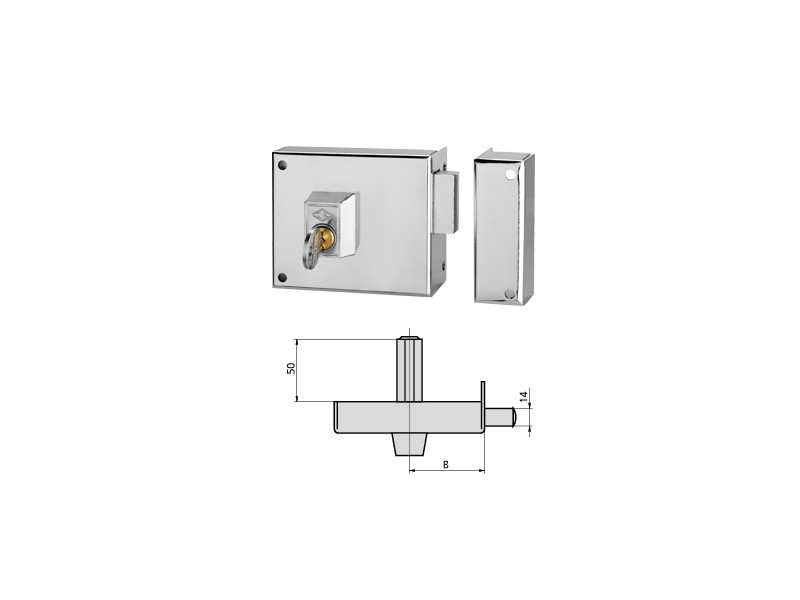 CERRADURA DE SOBREPONER 1124A/100 DERECHA PINTADA