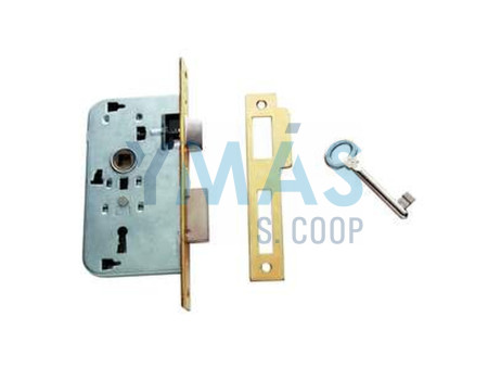 CERRADURA 2000 DE 40MM HIERRO LATONADO LLAVE DE GORJA TESA