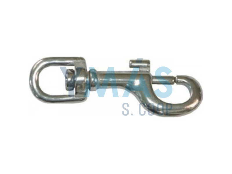 MOSQUETON OVAL CON ANILLA QUITAVUELTAS 16 X 78MM ZAMAK
