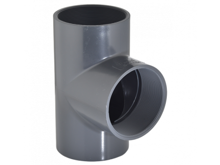 TE ENCOLAR IGUAL MIXTA HEMBRA 90º PVC PRESION 40MM - 1.1/4"